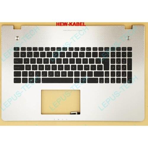 BE Belgium UK FR Keyboard For ASUS N76 N76V N76VB N76VJ N76VM N76VZ Top Cover Upper Case Palmrest 90R-NAL1K4400Y Silver