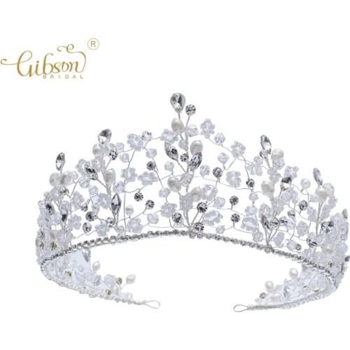 Free Shipping Crystal Bridal Crown And Tiaras Headpiece Jewelry Wedding Hair Accessories Silver Color