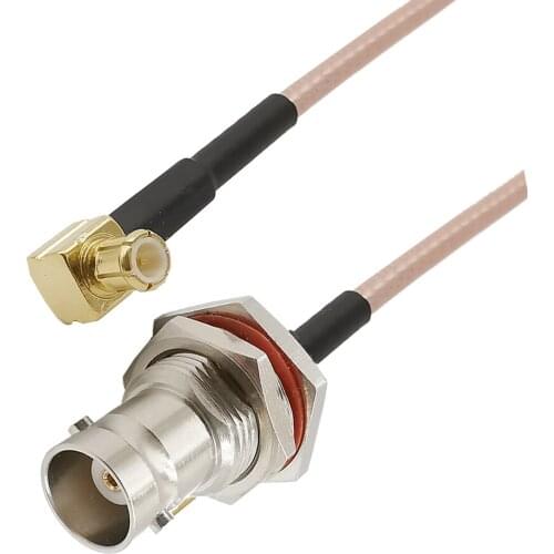 BNC Female to MCX Male Right Angle RG316D Double Shielded Sliver Coaxial Cable Assembly MCX to BNC Adapter Cable