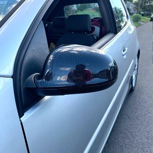 ABS Carbon Black Mirror Cover Rearview Side Mirror Cap For VW Volkswagen Passat B6 R36 Golf 5 Jetta MK5