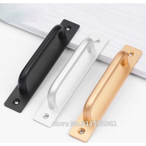 Aluminium Alloy Black Door Handles Balcony Bedroom Kitchen Door Pulls Silver White Furniture Handle Door Hardware knobs