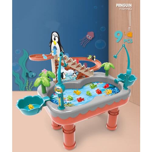 Childrens Magnetic Fishing Toy Parent-child interactive Educational Toys Electric Penguin Stair Climbing Boys Girls gift