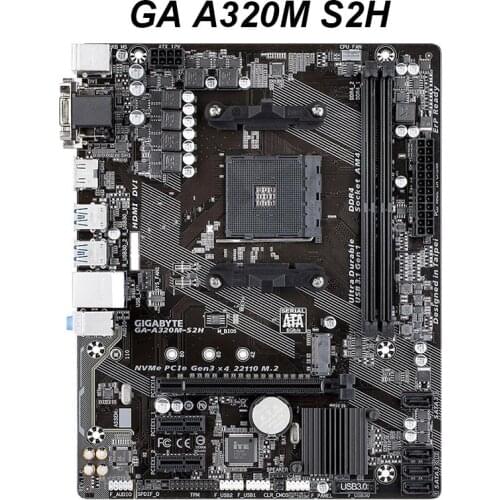 For Gigabyte GA-A320M-S2H Motherboard Micro ATX AMD A320 DDR4 M.2 USB3.1 STAT3.0 SSD 32G Desktop CPU Socket AM4 GA A320M S2H