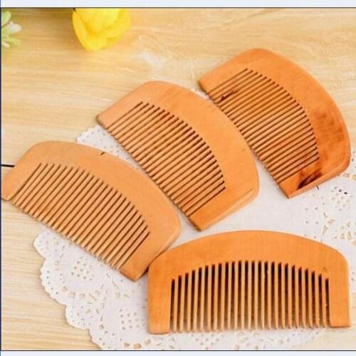 Ship by EMS/DHL 9*5CM anti-static natural peach wooden comb hair comb as detangle health care comb for promote blood circulation