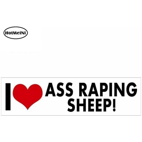 HotMeiNi 13cm x 2.9cm for I Love Ass Raping Sheep Heart Gay Pride Sign Car Stickers Vinyl JDM Bumper Trunk Truck Graphics VAN