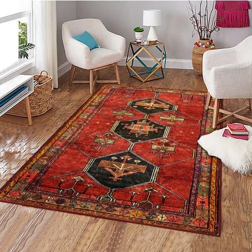 Red ethnic patterned modern State modern state runner round State kitchen free shipping soft texture bedroom living room