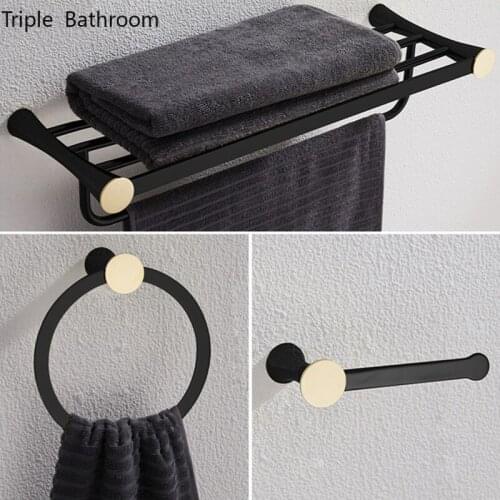 Creative Copper Towels Rack Hanger Bathroom Accessories Towel Holder Need To Punch Wall-mounted Hanging Restroom Storage Shelf