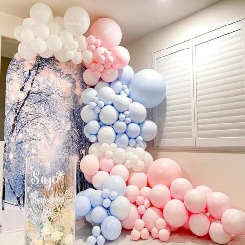 126pcs Sweet Pastel Pink Blue white Latex Balloons Garland Arch Kit For Wedding Decoration Birthday Party Decor Supplies Globos