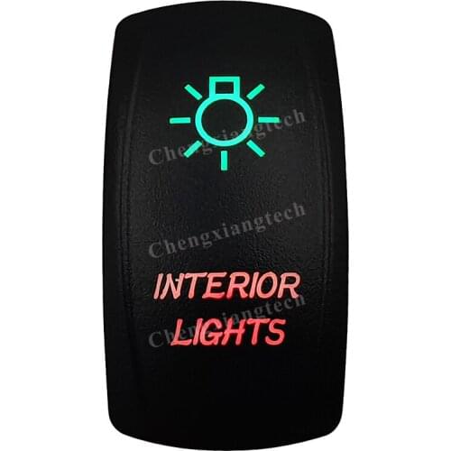 Laser-INTERIOR LIGHTS-Car Boat Green & Red Led On Off Rocker Switch Waterproof, Overload Protection, SPST, Truck Marine Caravan