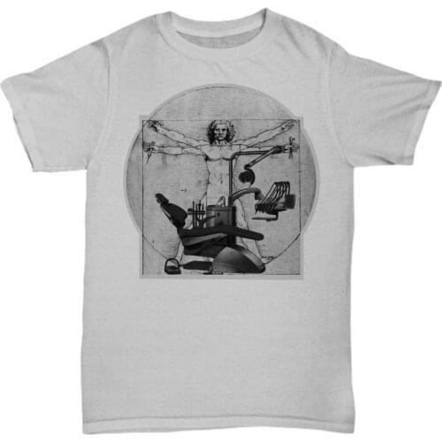 Hot Sale 100% Cotton Dentist Da Vinci Vitruvian Man - Funny T-Shirt - Unisex Tee Summer Style Tee Shirt