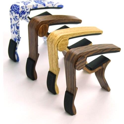 Lots of 12pcs Guitar Capo Quick Change for 6-String Guitars Wood Texture / Blue and White