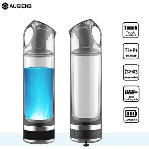AUGIENB Portable 500ml Hydrogen Rich Water Bottle lonizer Alkaline Generator Healthy Cup USB Rechargeable Anti-Aging Gift