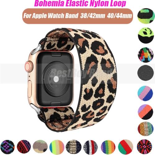 Elastic Watch Band for Apple Watch series 3 2 1 Band 38mm 42mm Casual Women Strap Bracelet for iwatch model 6 se 4 5 40mm 44mm