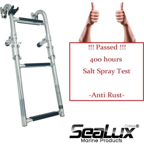 Sealux Stainless Steel 304 2+1 Steps Folding Ladder for Marine Boat Yacht