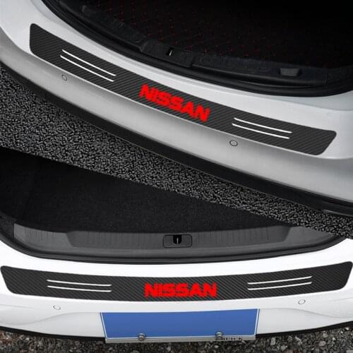 Car Styling 3D car trunk bumper carbon fiber sticker For Nissan Note Juke Sentra Patrol Navara Micra Leaf Accessories