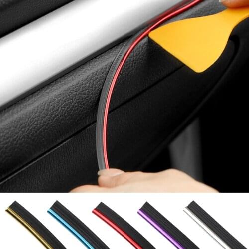 Car Styling 5M Universal DIY Flexible Interior Decoration Moulding Trim Strips Car Central Control and Door Decoration Strip