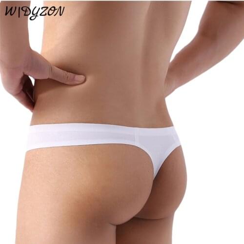 WIDYZON Sexy Underwear Men Solid G Strings Thong Underwear Seamless Gay Sissy Tanga Hombre Jockstrap U Pouch Breathable Panties