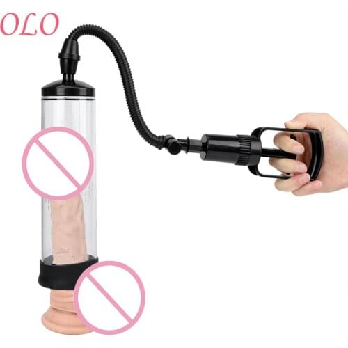 OLO Penis Enlargement Male Masturbator Delayed Ejaculation Vacuum Pump Sex Toy For Men Penis Extender Penis Pump