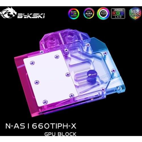 Bykski N-AS1660TIPH-X Full Cover GPU Water Block For ASUS Dual/TUF/PH-GTX1660TI/GTX2060TI/O6G Gaming Graphics Card Cooler