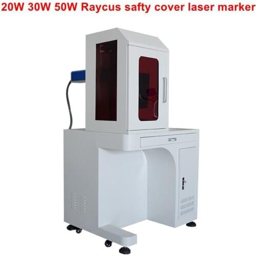 Closed cover fiber laser marking machine for metal plastic laser printer for sale marking machine with rotary axis
