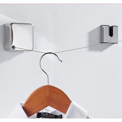 Nail or Nail Free Retractable clothesline indoor outdoor 304 SS Square Clothesline Clothes Dryer 3.5 m Steel clothesline rope