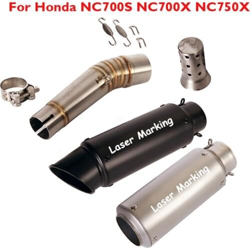 Motorcycle Exhaust System Connect Link Tube 51mm Muffler Silencer Baffle for Honda NC700S NC700X NC700A NC750X