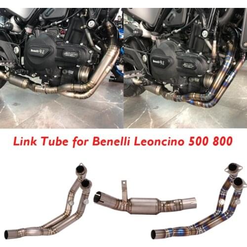 Slip on Motorcycle Exhaust Pipe Muffler Connector Pipe Middle Connection Link Tube Pipe for Benelli Leoncino 500 Leoncino 800