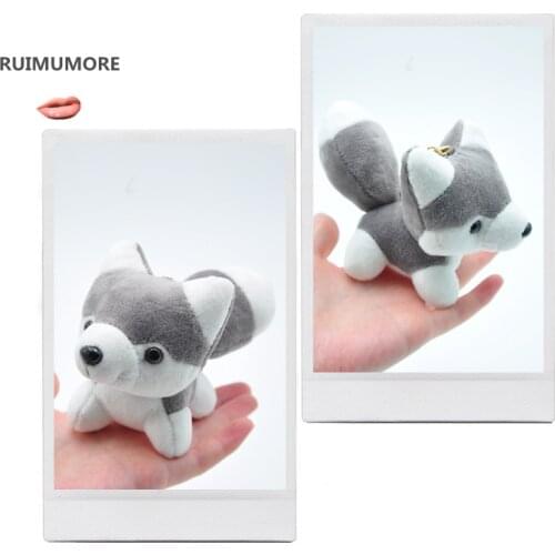 High Quality 9*5CM Approx. Mini Little Husky Dog plush toy , Cute Husky doggies Plush Stuffed TOY , With key Clip chain