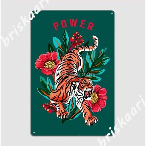 Tiger Power Green Metal Sign Customize Club Bar Pub Poster Tin Sign Posters