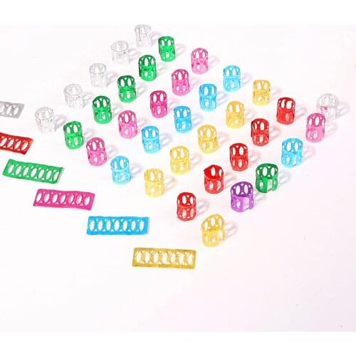 100pcs 8*9mm Multicolor Dreadlock European Beads Adjustable Hair Links Beads Aluminum Loose Tube Beads Beads Jewelry Findings