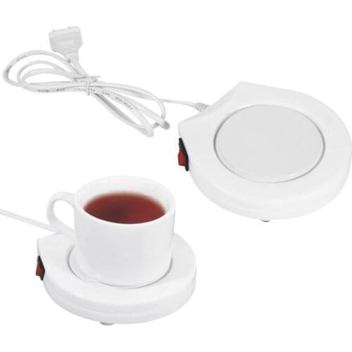 110V White Electric Powered Cup Warmer Heater Pad Coffee Tea Milk Mug