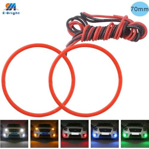 YM E-Bright 2PCS COB Angel Eyes Auto Halo Rings 70MM 12V DRL For Car Motorcycle Headlight LED Daytime Running Lights Fog Lamp
