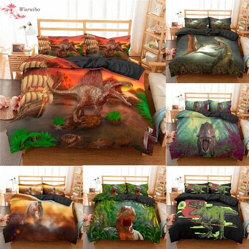3D Dinosaur Comforter Quilt Duvet Cover Twin Full Queen King Bed Cover 135/150/90No Sheet Set For Kids Teens Animal Bedding Sets