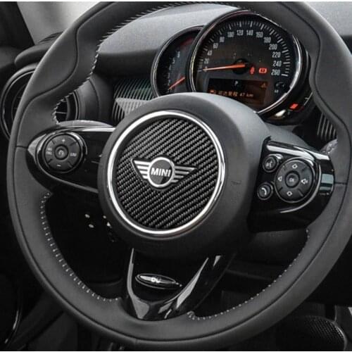 Carbon Fiber Car Steering Wheel Center Car Sticker For Mini Cooper R55 R56 R60 R61 F55 F56 F60 Clubman Countryman Accessories