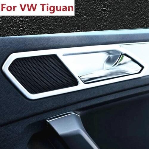 Car accessories Matte Interior Inner Door Handle Bowl Frame For Tiguan 2nd Gen 2016 2017