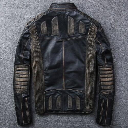 Free shipping,Brand new style leather jacket.vintage cowhide coat.slim biker edging jackets.quality fashion clothing.handsome