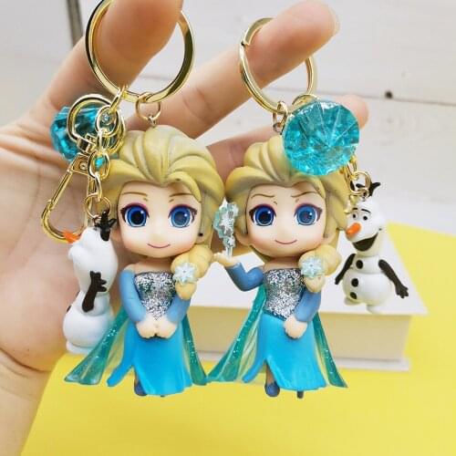 Disney new frozen doll keychain Olaf princess bag pendant gift for little girls baby elsa toys