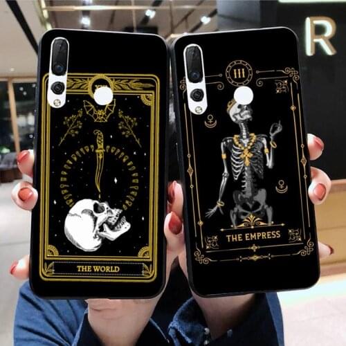 CUTEWANAN THE EMPRESS Tarot Card Black TPU Soft Phone Case Cover for Huawei Honor 30 20 10 9 8 8x 8c v30 Lite view pro