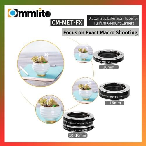 Commlite CM-MET-FX Auto Focus Extension Tube Set for Fujifilm X-Mount Mirrorless Cameras & Lens(10mm 16mm)