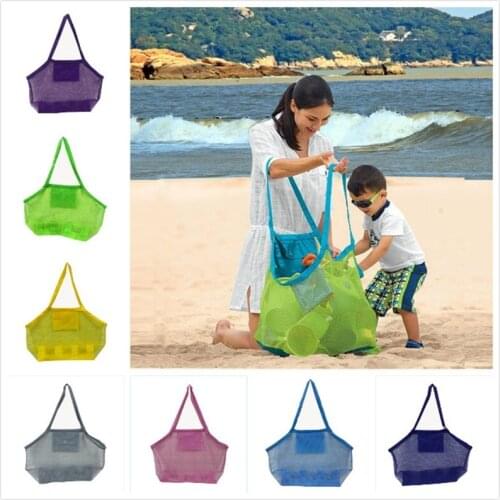 Children Adult Storage Bags Mesh Shell Sand Beach Seashell Bag Kids Toy Mesh Sandboxes Away Cross Body Mesh Bag