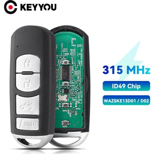 KEYYOU 315MHZ Smart Remote Key 4 Buttons For Mazda 3 6 2014 2015 2016 2017 2018 Car Remote Control Key WAZSKE13D01/D02