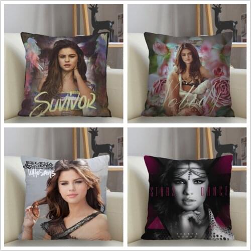 Musife Custom Selena-Gomez Pillowcase Home Decoration 45*45cm Zipper Square Pillowcase Throw Pillow Cover Drop Shipping