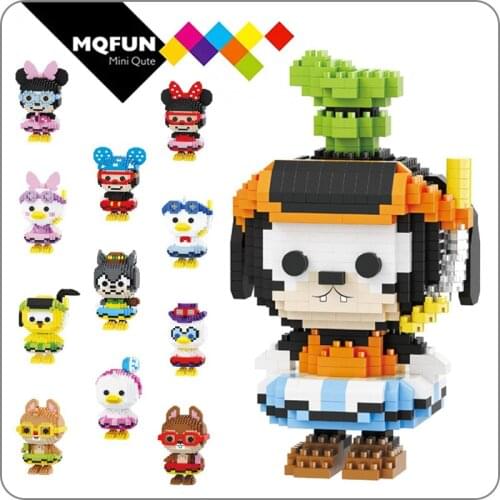 LP Lovely animal cartoon puppy Chipmunk duck cat micro diamond block mouse nanobrick Swimming education toy building brick