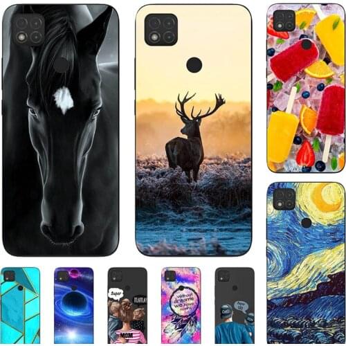 Fashion Bumper Cute Case For Xiaomi Redmi 9C Redmi 9A Redmi 9i 6.53" Case Soft Silicone Cat Horse Flower Cover Back Shell