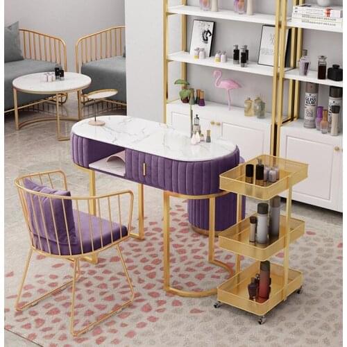 Marble double deck manicure table and chair suit Nordic single double manicure table net red economic manicure and manicure tabl