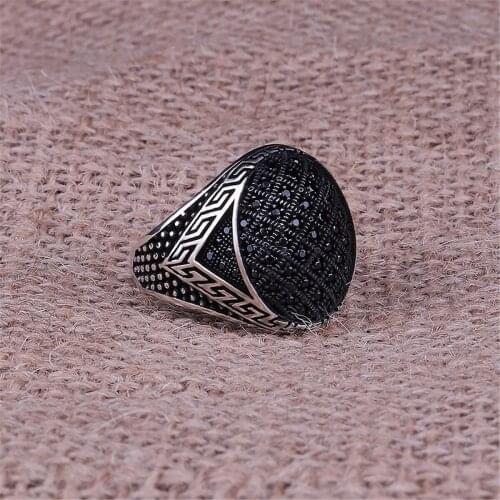 Micro Stone Inlaid 925 Sterling 925 K Silver Men 'S Ring
