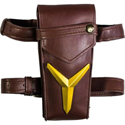 COSTHEME Overwatch Ashe Thigh Pack, Officially Licensed, Cosplay Accessories Elizabeth Caledonia Game Anime Props Leg Bag Brown