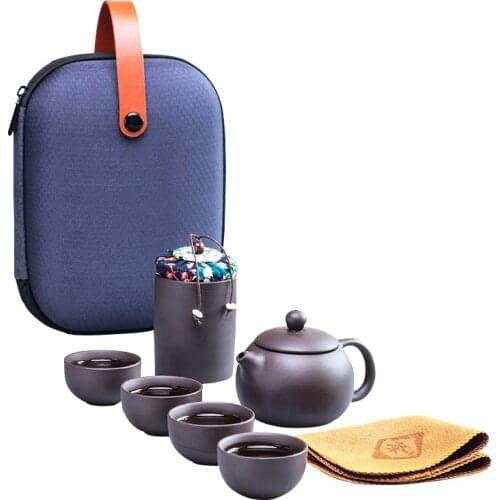 Set of ceramic travel kungfu tea set Simple tea brewing set for outdoor tourism Express cup Tea set suit chinese tea set