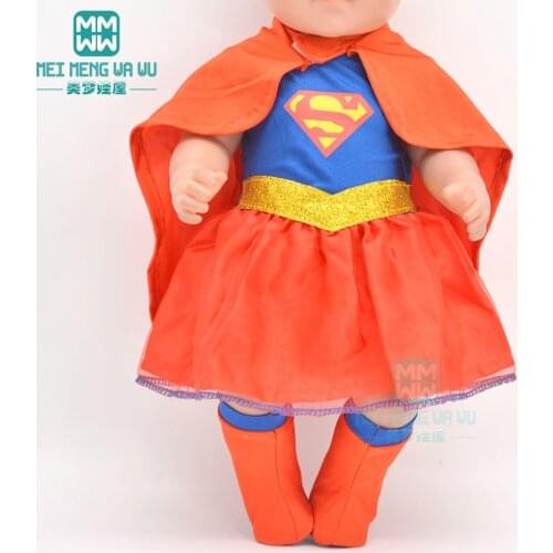 Clothes for doll fit 43cm toy new born dolls accessories and 45cm American doll Cartoons people Dress + Cloak