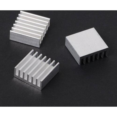 OOTDTY 12 Pcs Silver Aluminum Radiator Heatsink Heat Sink Cooling Kit 14x14x6mm